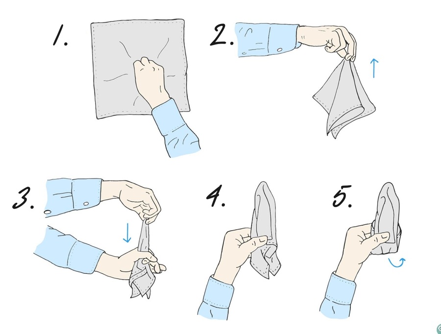 Как сложить носовой платок