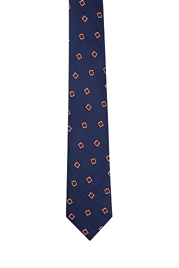 Текстурный темно-синий галстук с принтом