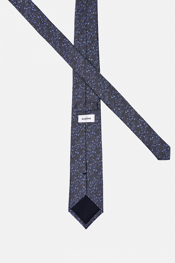 Коричневый галстук в синий принт