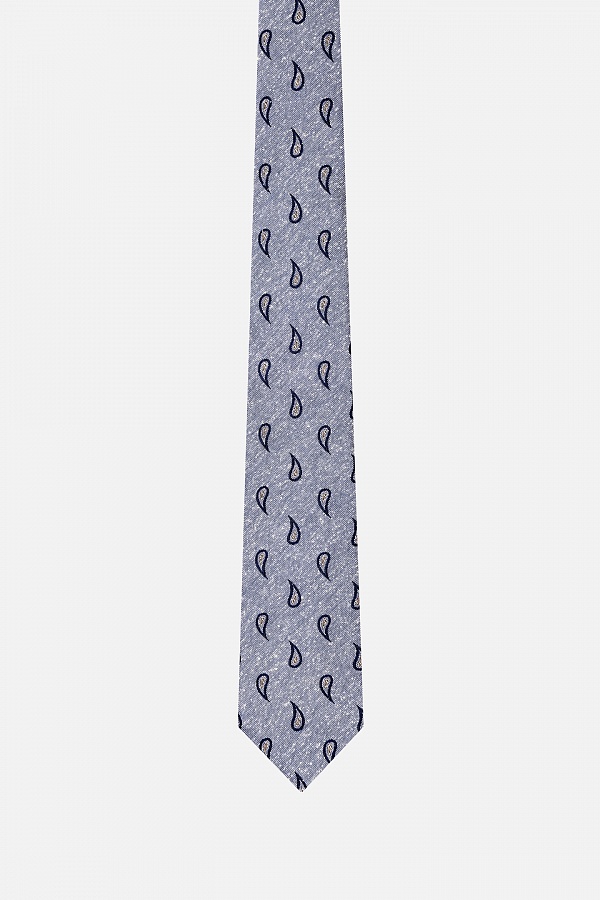 Серый галстук с узором капелька