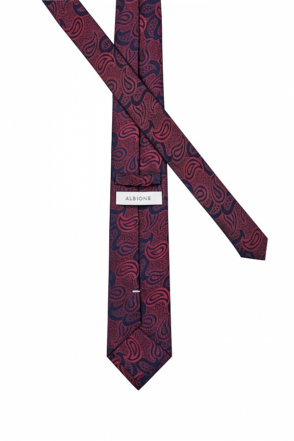 Сине-бордовый галстук с узором огурцы