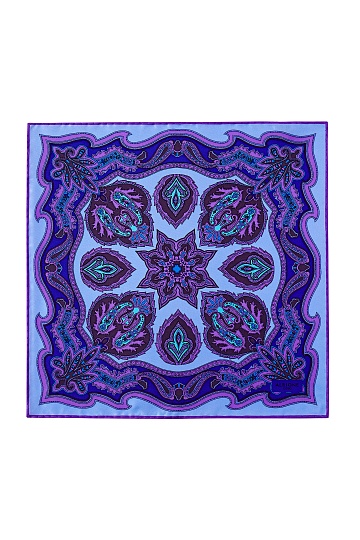 Фиолетово-голубой платок с орнаментом