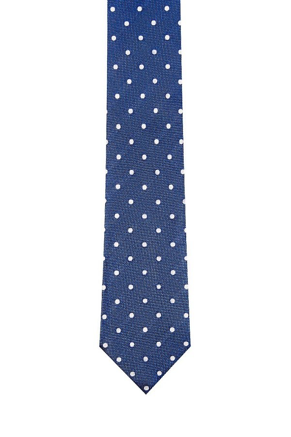 Синий галстук в горох