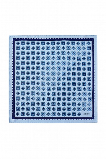 Голубой платок с синим мелким орнаментом