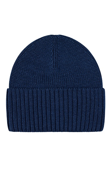 Синяя шапка с отворотом