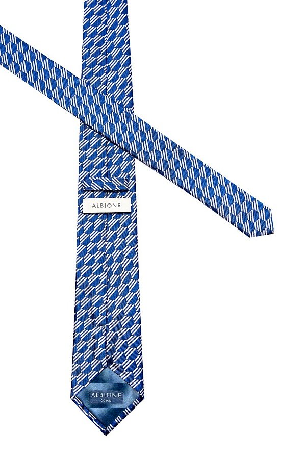 Темно-синий галстук с белым узором