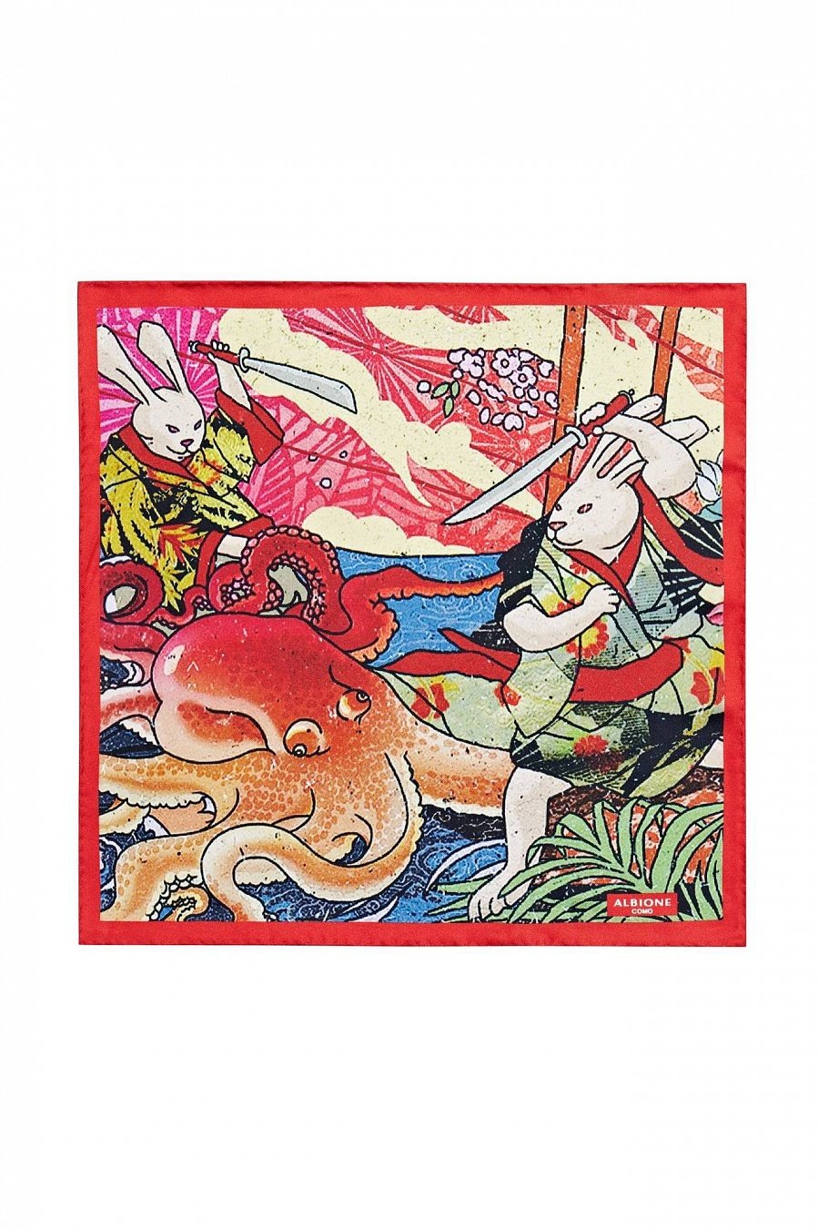 Цветной платок с рисунком в японском стиле