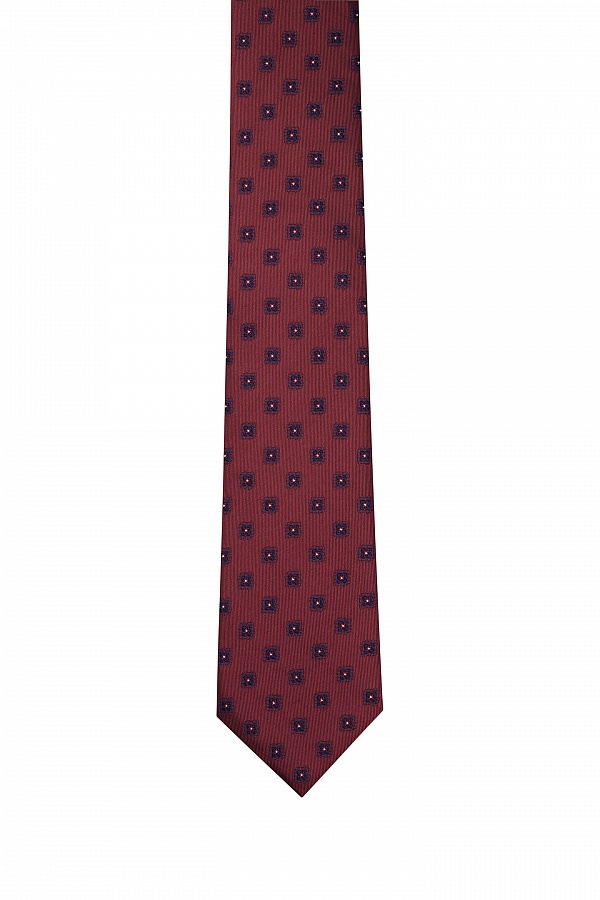 Бордовый галстук с принтом