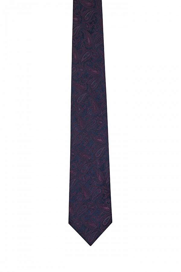Сине-бордовый галстук с узором пейсли