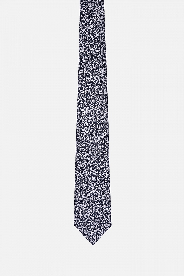 Черный галстук с белым узором