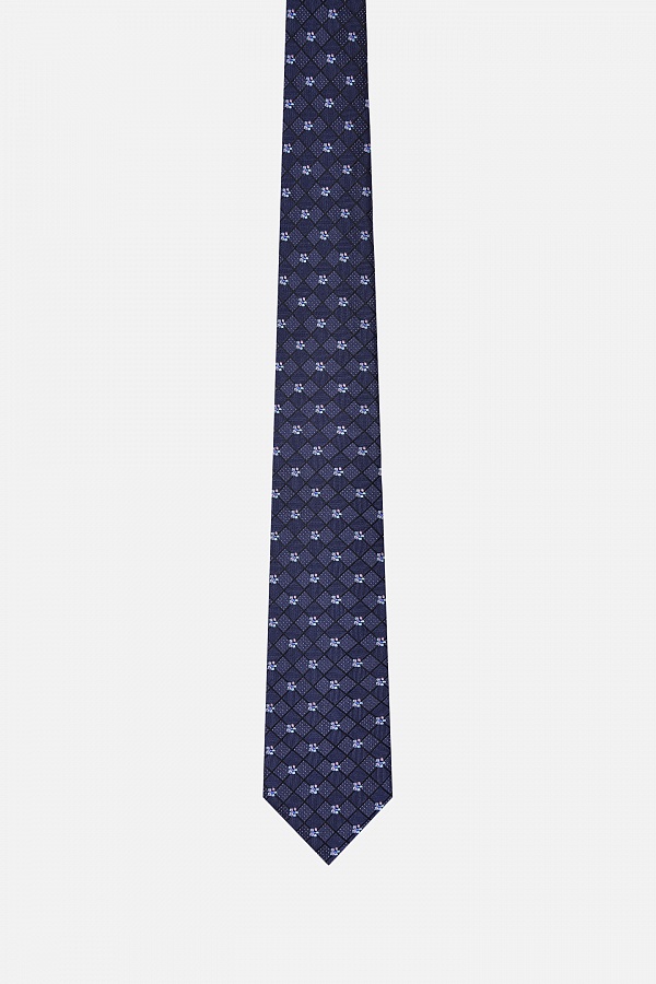 Темно-синий галстук в ромб