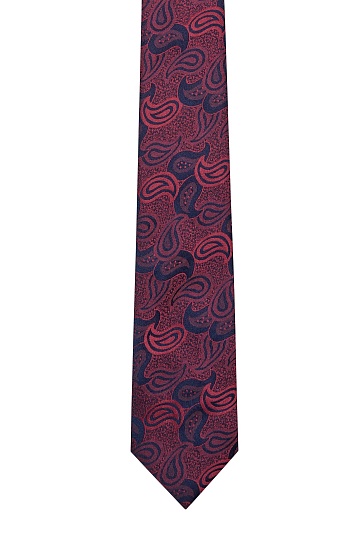 Сине-бордовый галстук с узором огурцы