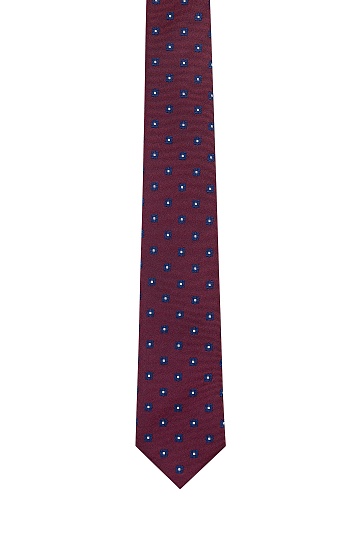 Бордовый галстук с синим принтом
