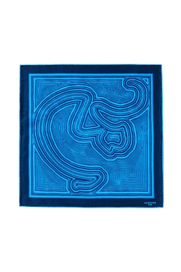 Синий платок с абстракцией