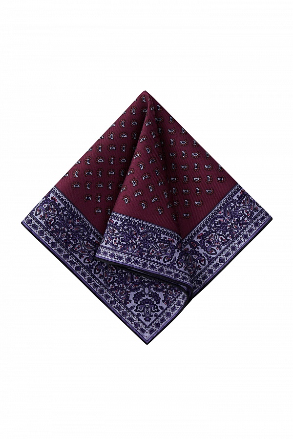 Бордово-сиреневый платок с цветочным узором
