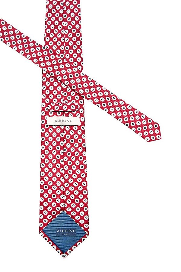Красный галстук с рисунком круги
