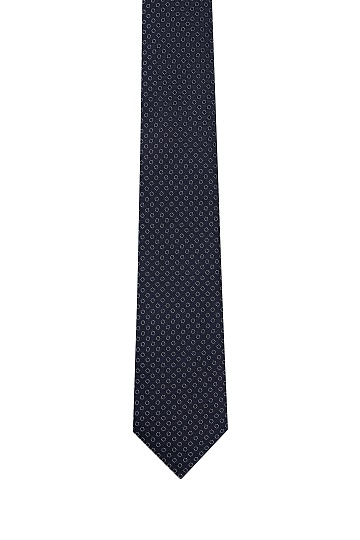 Черный галстук в белый принт
