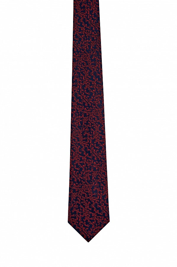 Красно-синий галстук с абстрактным паттерном