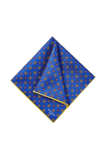 Синий платок в желто-красный принт