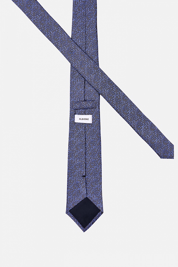 Стильный галстук с синим узором