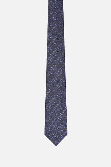 Коричневый галстук в синий принт