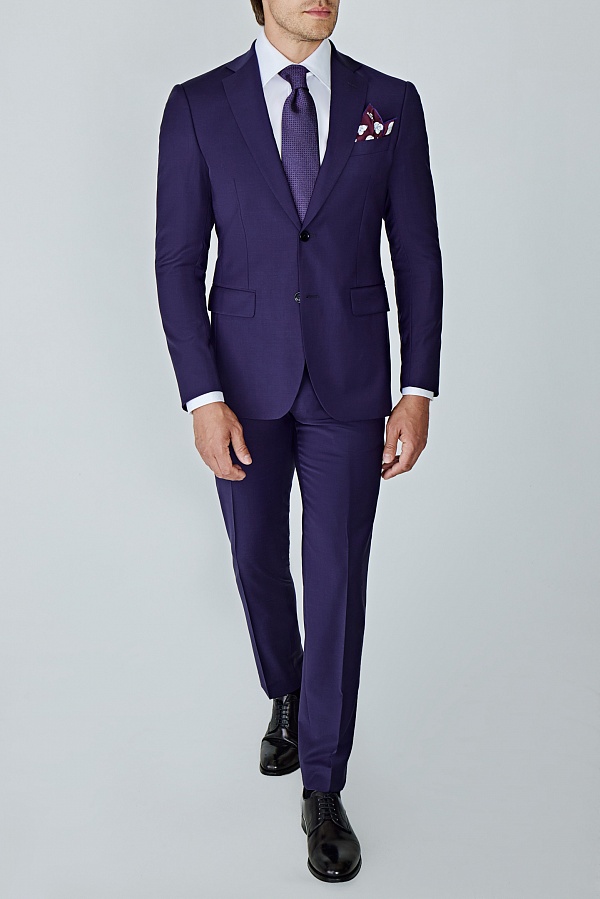Однотонный сине-фиолетовый костюм