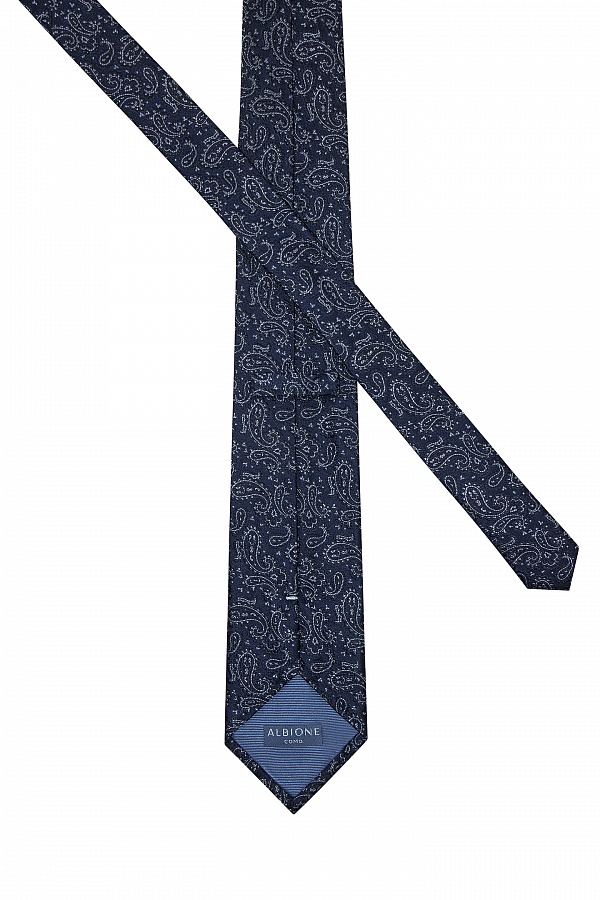Темно-синий галстук с узором пейсли