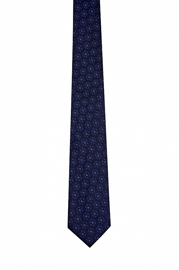Темно-синий галстук с узором соты