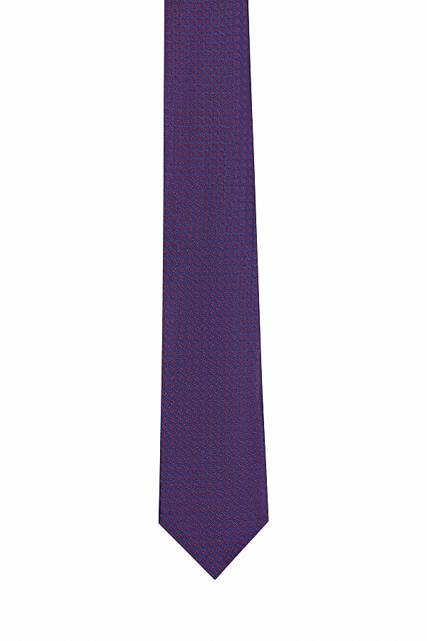 Сине-бордовый галстук с мелким узором
