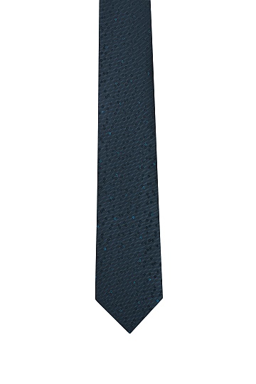 Темно-синий галстук с узором цветы