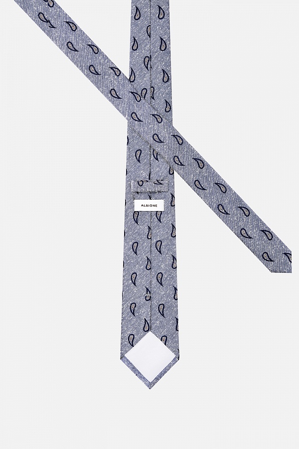 Серый галстук с узором капелька