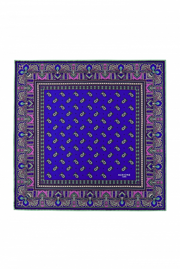 Сине-фиолетовый платок с узором пейсли