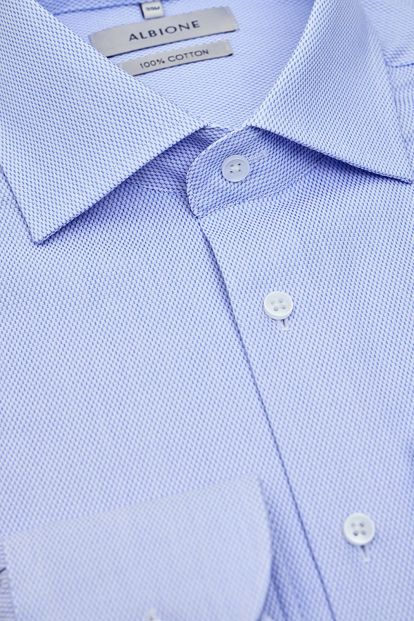 Голубая сорочка из текстурной ткани