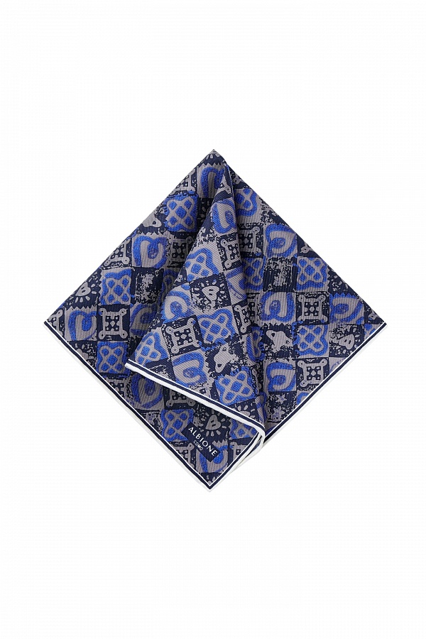 Темно-синий платок с абстрактным принтом