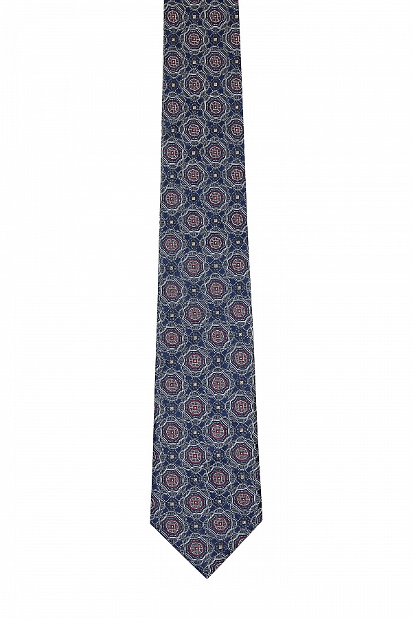 Сине-бордовый галстук с паттерном цветы