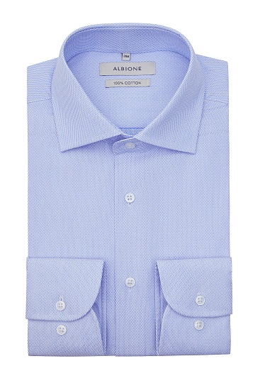 Голубая сорочка из текстурной ткани