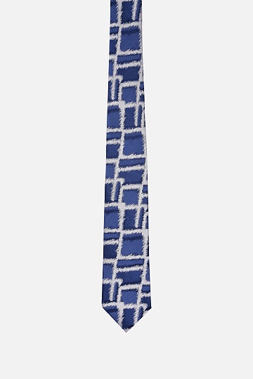 Стильный синий галстук с принтом