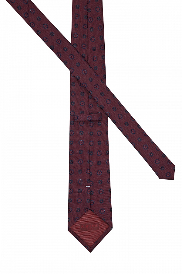 Бордовый галстук с узором круги