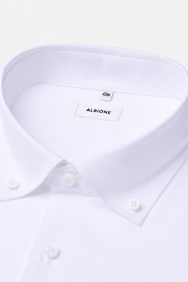 Белая однотонная сорочка button-down