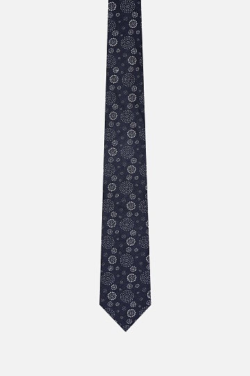 Черный галстук в стильный принт