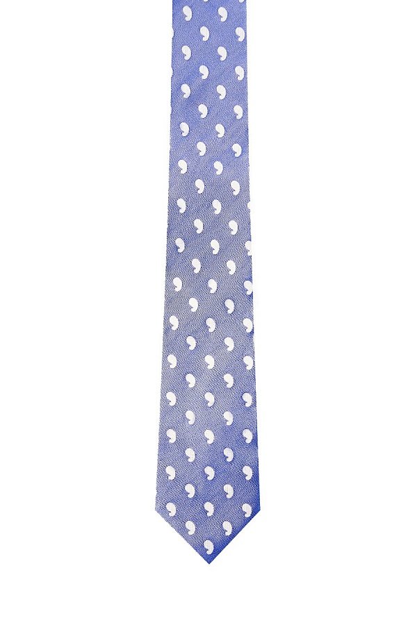 Синий галстук с белым рисунком
