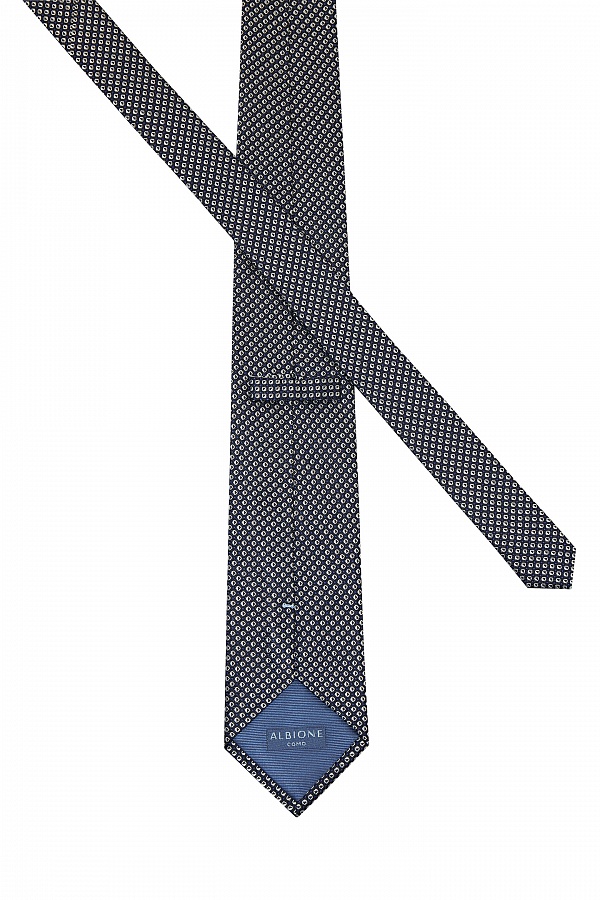 Темно-синий галстук с мелким узором точка