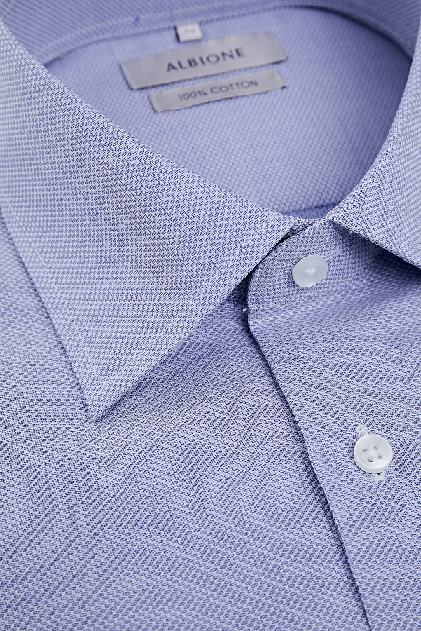 Бледно-голубая сорочка из текстурной ткани