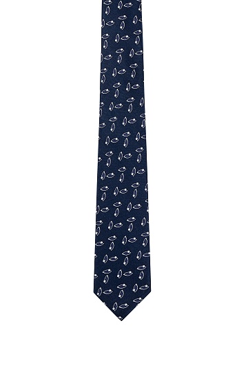 Темно-синий галстук с узором капли
