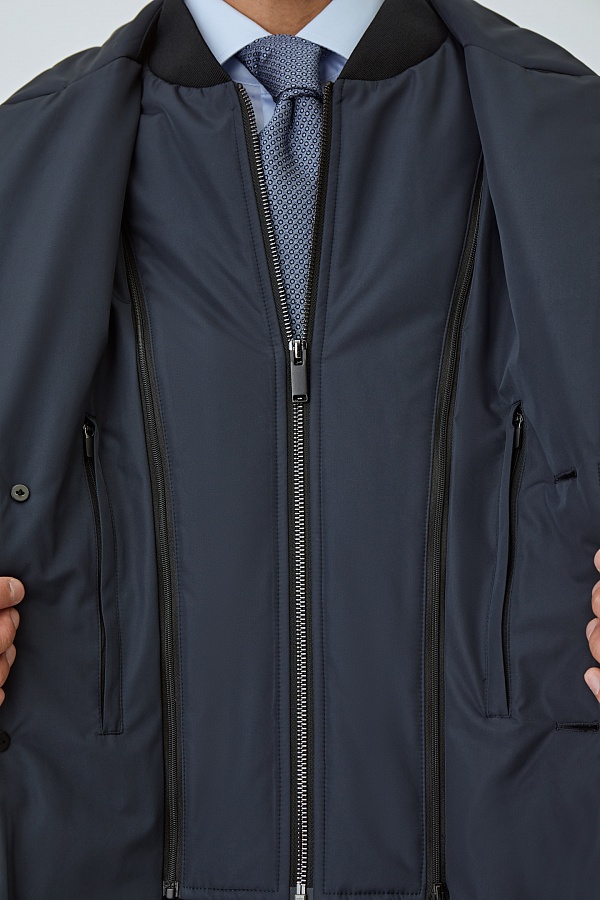 Куртка-пальто темно-синего цвета