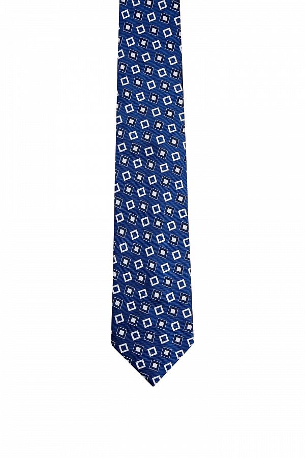Темно-синий галстук с принтом