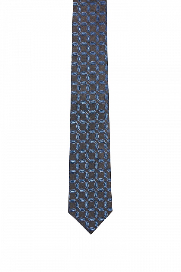Серо-голубой галстук с узором овалы