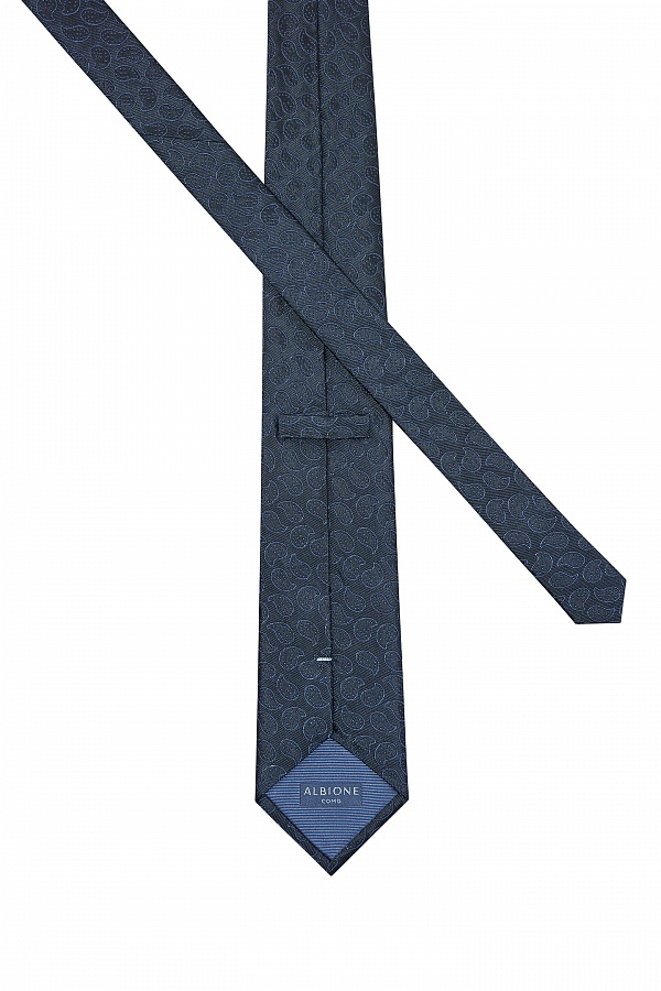 Темно-синий галстук с узором огурцы