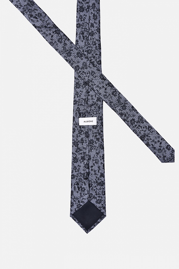 Серый галстук с черным узором
