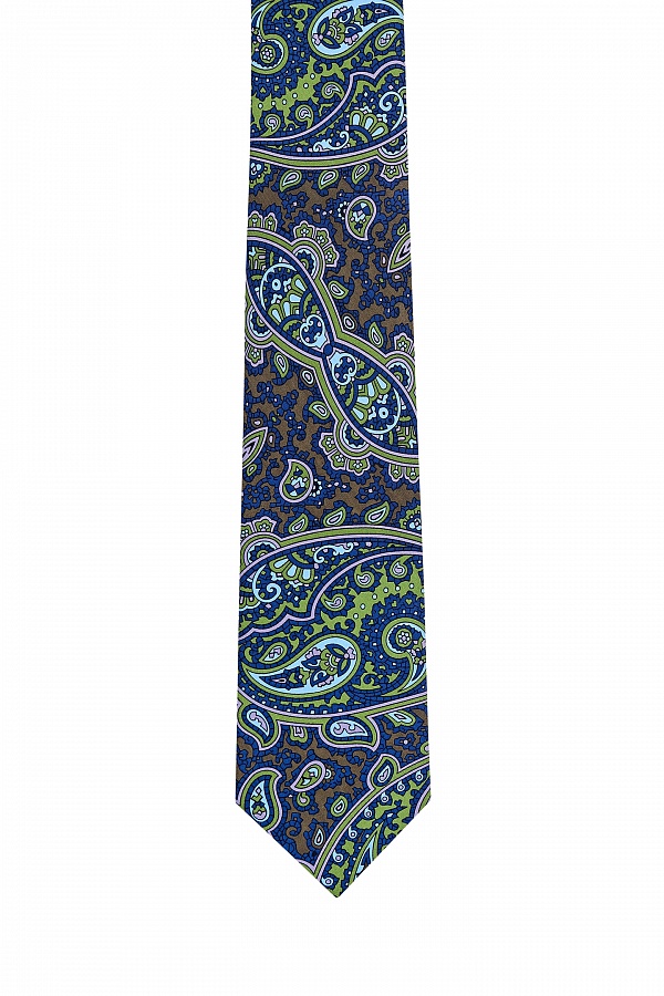 Коричневый галстук с ярким узором